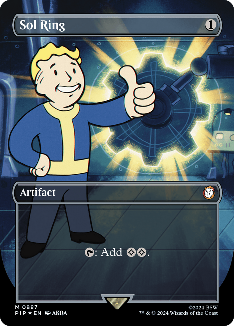Sol Ring (Borderless) (Surge Foil) [Fallout] | Cracking-Singles