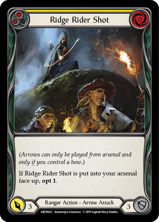 Ridge Rider Shot (Yellow) [ARC064-C] (Arcane Rising)  1st Edition Rainbow Foil | Cracking-Singles