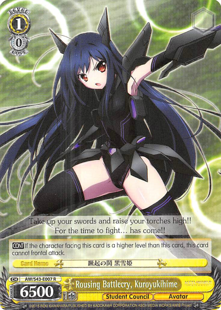 Rousing Battlecry, Kuroyukihime (AW/S43-E007 R) [Accel World -Infinite Burst-] | Cracking-Singles