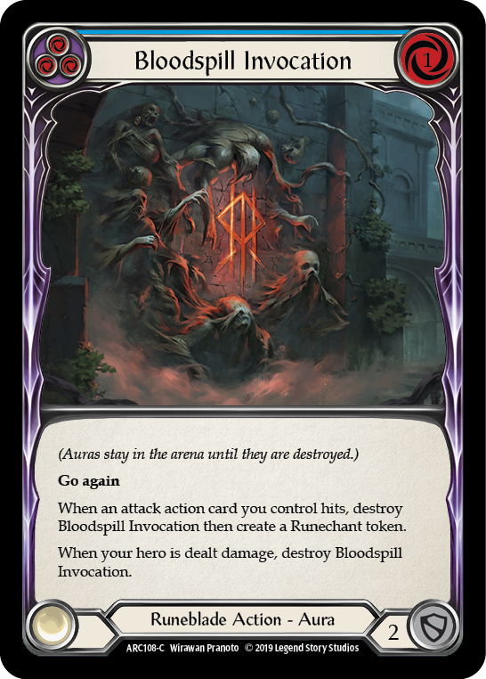 Bloodspill Invocation (Blue) [ARC108-C] (Arcane Rising)  1st Edition Rainbow Foil | Cracking-Singles