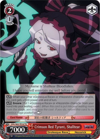 Crimson Red Tyrant, Shalltear (OVL/S62-TE16 TD) [Nazarick: Tomb of the Undead] | Cracking-Singles