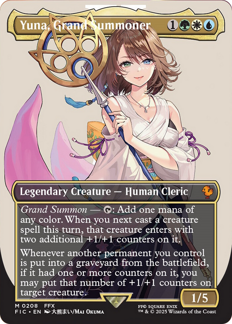 Yuna, Grand Summoner (Borderless) [FINAL FANTASY Commander] | Cracking-Singles