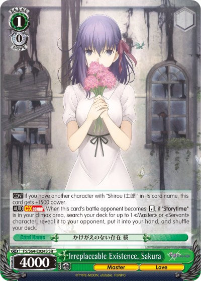 Irreplaceable Existence, Sakura (FS/S64-E024S SR) [Fate/Stay Night [Heaven's Feel]] | Cracking-Singles