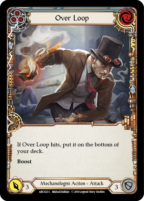 Over Loop (Blue) [ARC022-C] (Arcane Rising)  1st Edition Rainbow Foil | Cracking-Singles