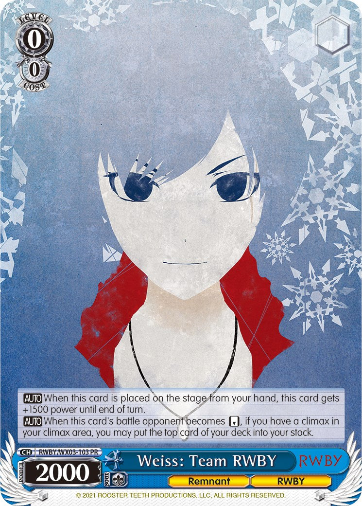 Weiss: Team RWBY (RWBY/WX03-103 PR) [RWBY] | Cracking-Singles