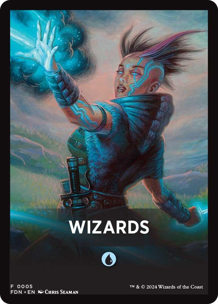 Wizards Theme Card [Foundations Tokens] | Cracking-Singles