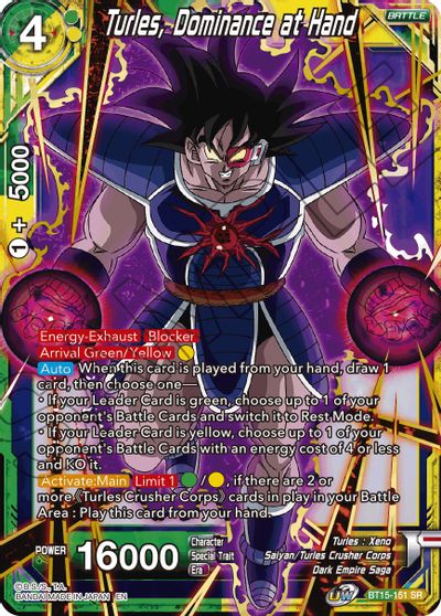 Turles, Dominance at Hand (BT15-151) [Saiyan Showdown] | Cracking-Singles