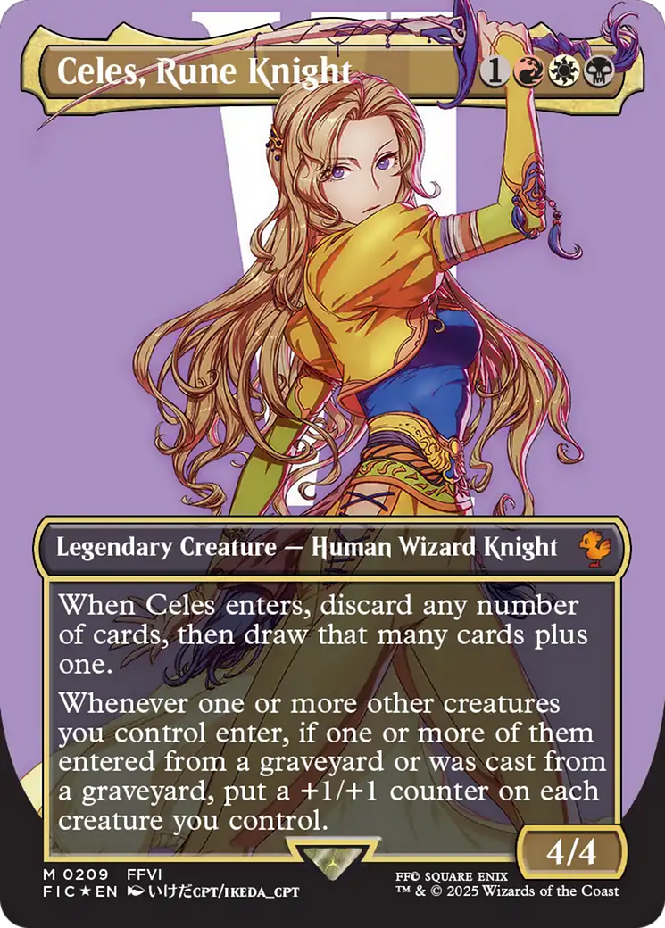 Celes, Rune Knight (Borderless) (Surge Foil) [FINAL FANTASY Commander] | Cracking-Singles