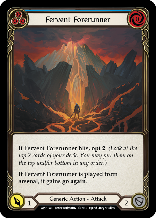 Fervent Forerunner (Blue) [ARC184-C] (Arcane Rising)  1st Edition Normal | Cracking-Singles