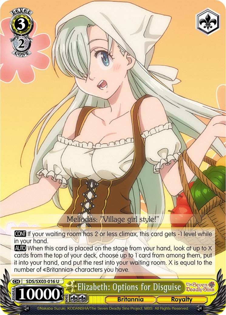 Elizabeth: Options for Disguise (SDS/SX03-016 U) [The Seven Deadly Sins] | Cracking-Singles