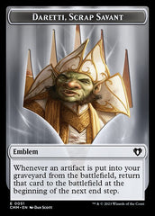 City's Blessing // Emblem - Daretti, Scrap Savant Double-Sided Token [Commander Masters Tokens] | Cracking-Singles
