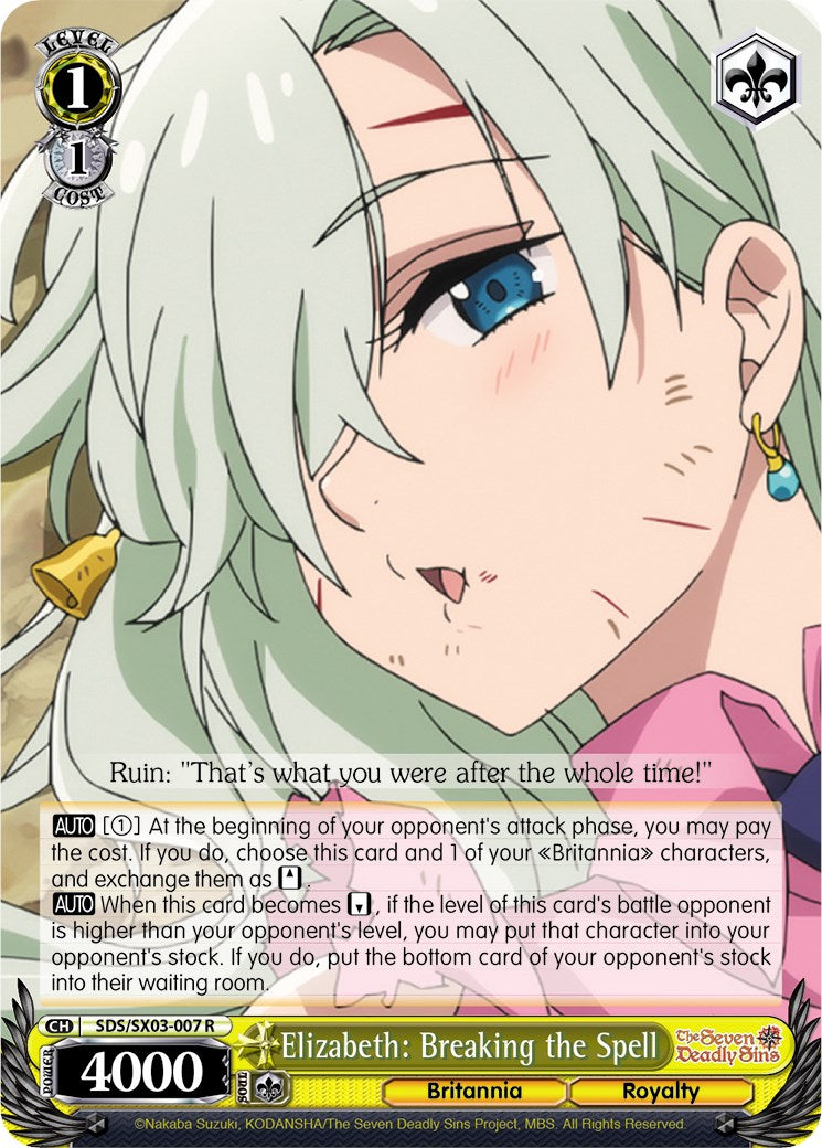 Elizabeth: Breaking the Spell (SDS/SX03-007 R) [The Seven Deadly Sins] | Cracking-Singles