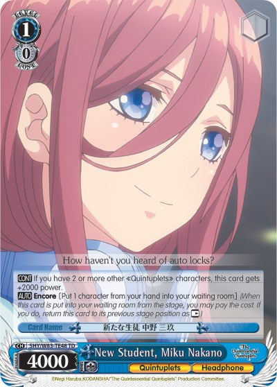 New Student, Miku Nakano (5HY/W83-TE48 TD) [The Quintessential Quintuplets] | Cracking-Singles