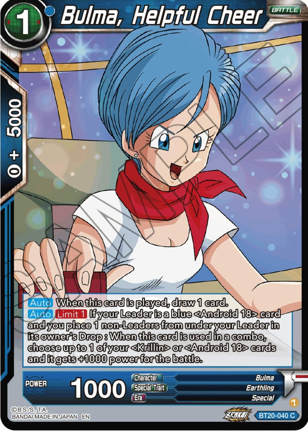 Bulma, Helpful Cheer (BT20-040) [Power Absorbed] | Cracking-Singles
