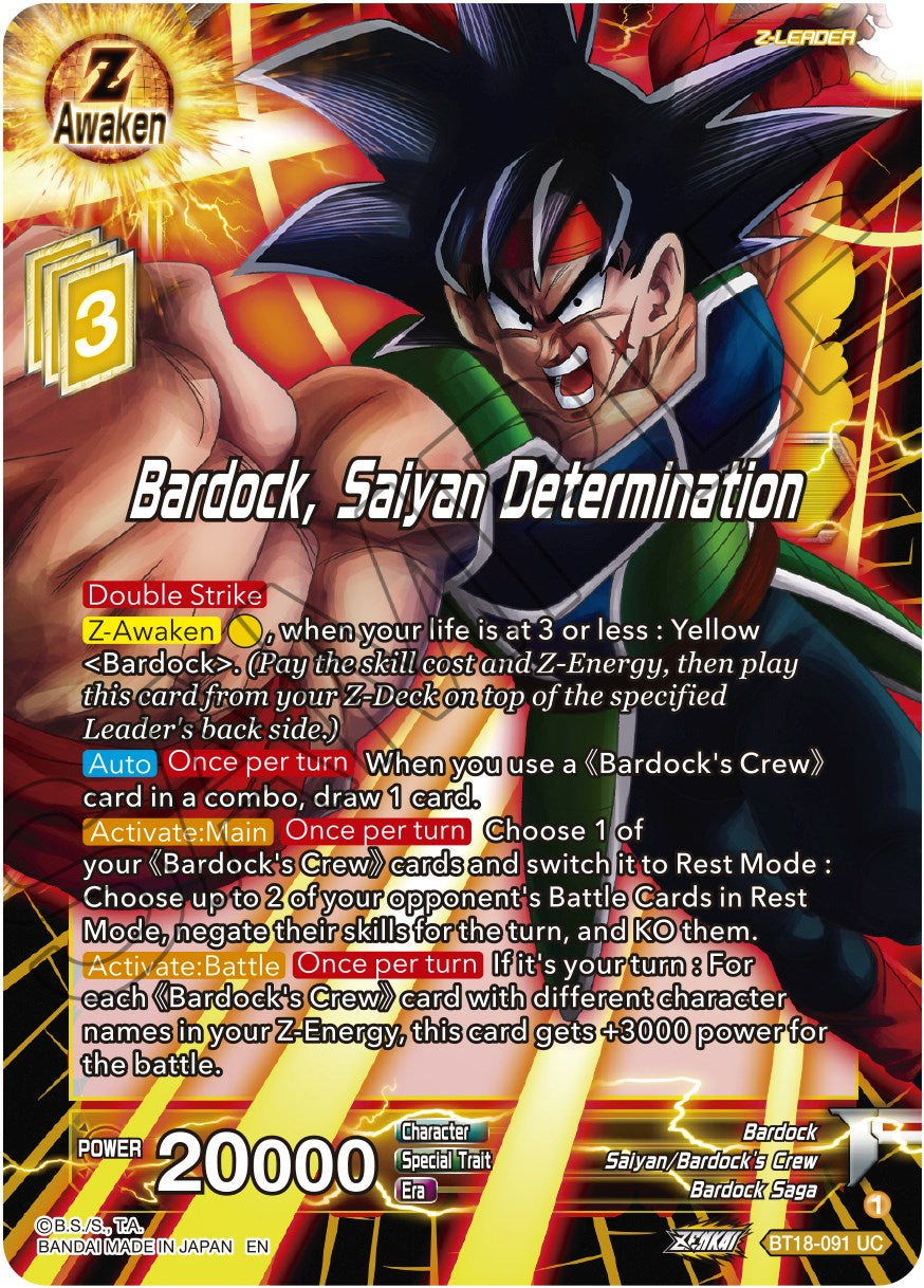 Bardock, Saiyan Determination (BT18-091) [Dawn of the Z-Legends] | Cracking-Singles