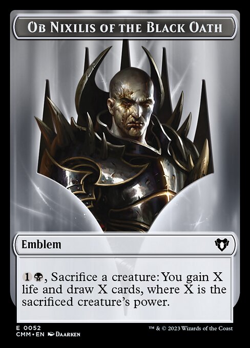 Soldier // Emblem - Ob Nixilis of the Black Oath Double-Sided Token [Commander Masters Tokens] | Cracking-Singles