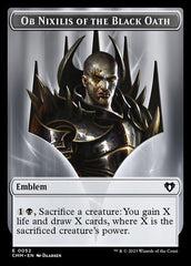 Eldrazi Spawn // Emblem - Ob Nixilis of the Black Oath Double-Sided Token [Commander Masters Tokens] | Cracking-Singles