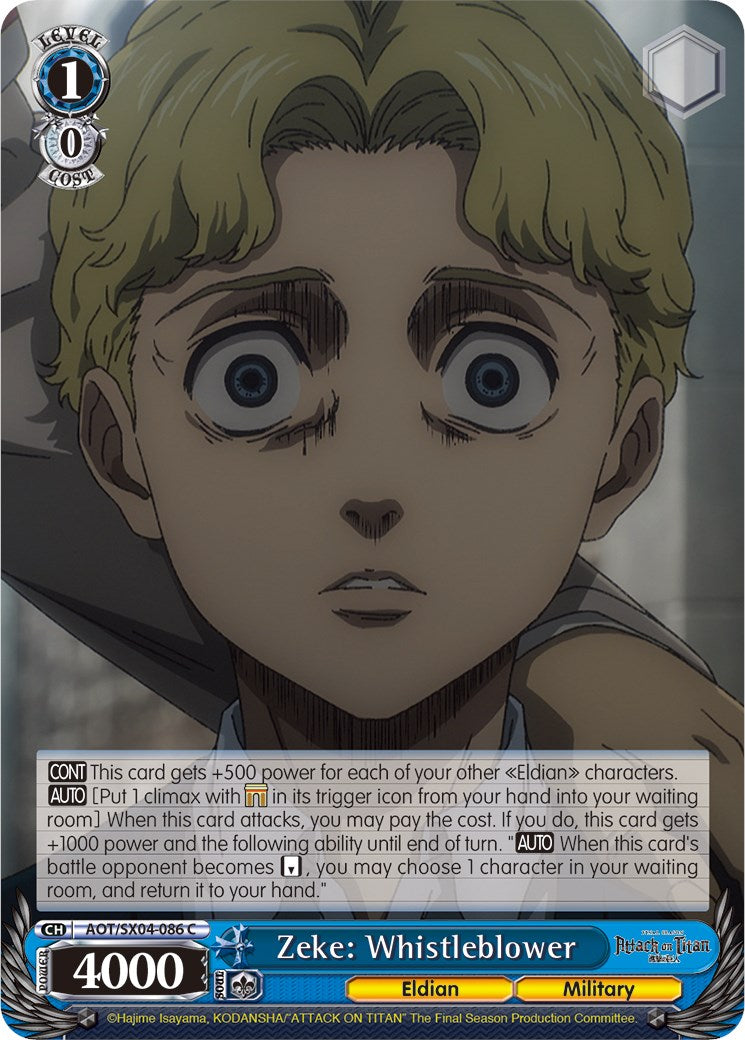 Zeke: Whistleblower [Attack On Titan: Final Season] | Cracking-Singles