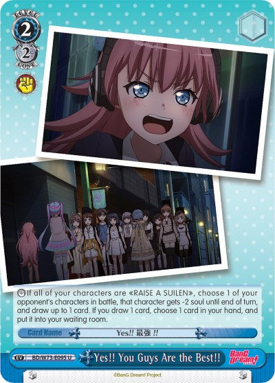 Yes!! You Guys Are the Best!! (BD/W73-E095 U) [BanG Dream! Vol.2] | Cracking-Singles