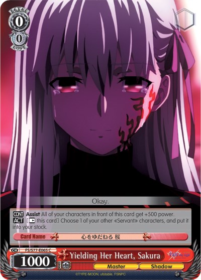 Yielding Her Heart, Sakura (FS/S77-E065 C) [Fate/Stay Night [Heaven's Feel] Vol.2] | Cracking-Singles