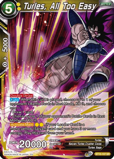 Turles, All Too Easy (BT15-107) [Saiyan Showdown] | Cracking-Singles