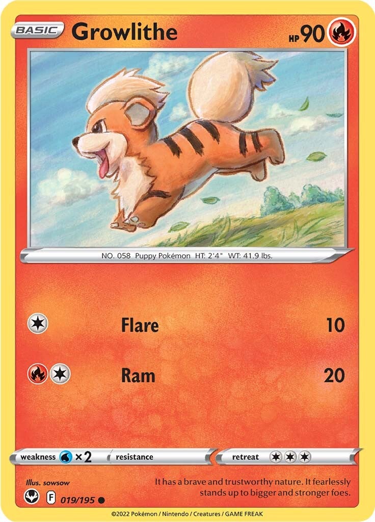 Growlithe (019/195) [Sword & Shield: Silver Tempest] | Cracking-Singles