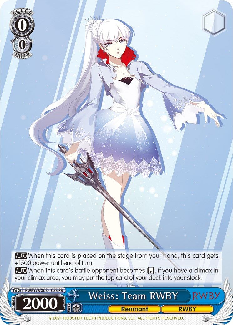 Weiss: Team RWBY (RWBY/WX03-103S PR) (Alternate Art) [RWBY] | Cracking-Singles