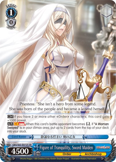 Figure of Tranquility, Sword Maiden (GBS/S63-E072S SR) [Goblin Slayer] | Cracking-Singles