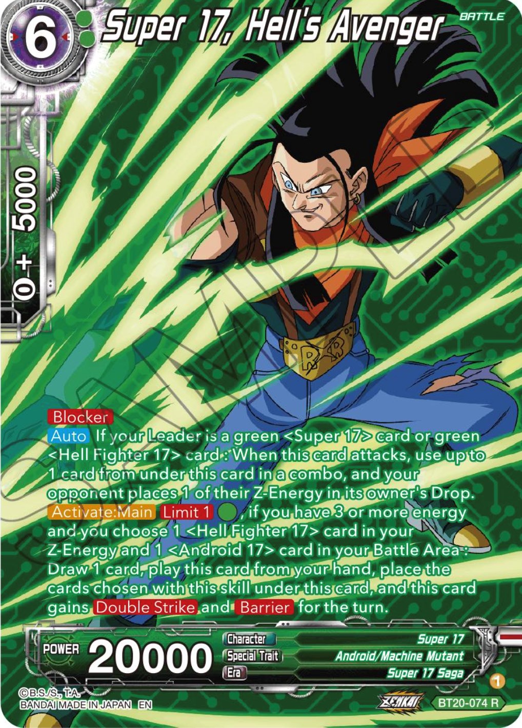 Super 17, Hell's Avenger (Silver Foil) (BT20-074) [Power Absorbed] | Cracking-Singles