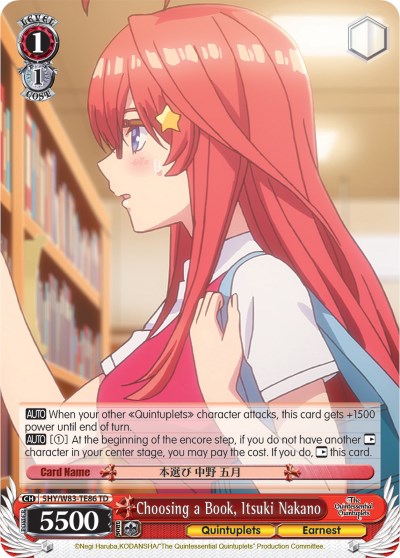 Choosing a Book, Itsuki Nakano (5HY/W83-TE86 TD) [The Quintessential Quintuplets] | Cracking-Singles