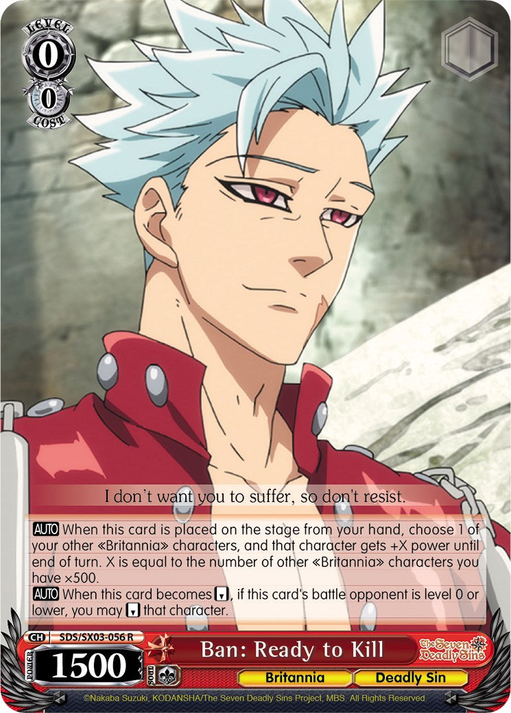 Ban: Ready to Kill (SDS/SX03-056 R) [The Seven Deadly Sins] | Cracking-Singles