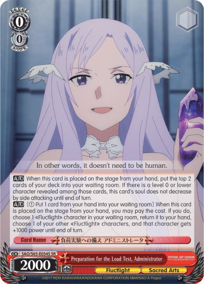 Preparation for the Load Test, Administrator (SAO/S65-E054S SR) [Sword Art Online -Alicization-] | Cracking-Singles
