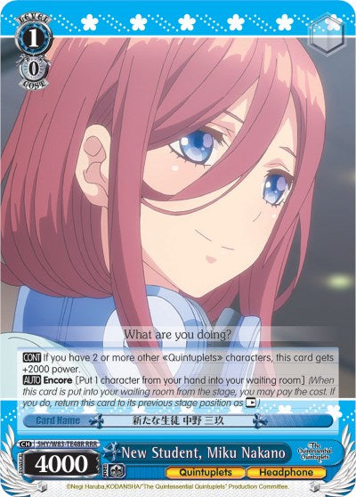 New Student, Miku Nakano (5HY/W83-TE48R RRR) [The Quintessential Quintuplets] | Cracking-Singles