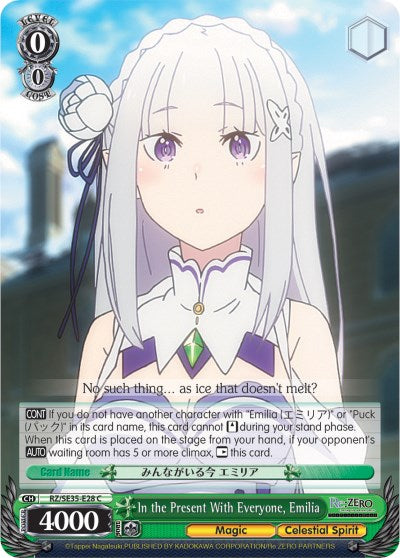 In the Present With Everyone, Emilia (RZ/SE35-E28 C) (Parallel Foil) [Re:ZERO: The Frozen Bond] | Cracking-Singles