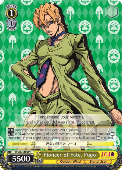 Pioneer of Fate, Fugo (JJ/S66-E103 PR) [JoJo's Bizarre Adventure: Golden Wind] | Cracking-Singles