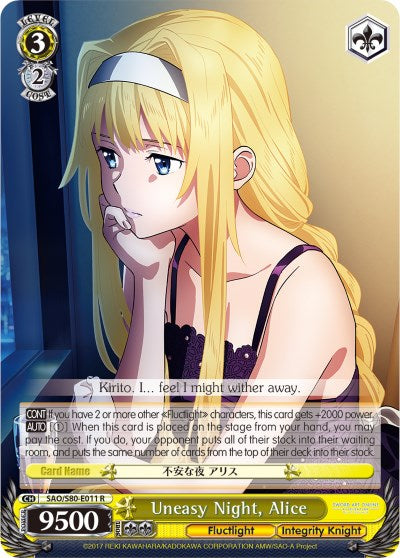 Uneasy Night, Alice (SAO/S80-E011 R) [Sword Art Online -Alicization- Vol.2] | Cracking-Singles