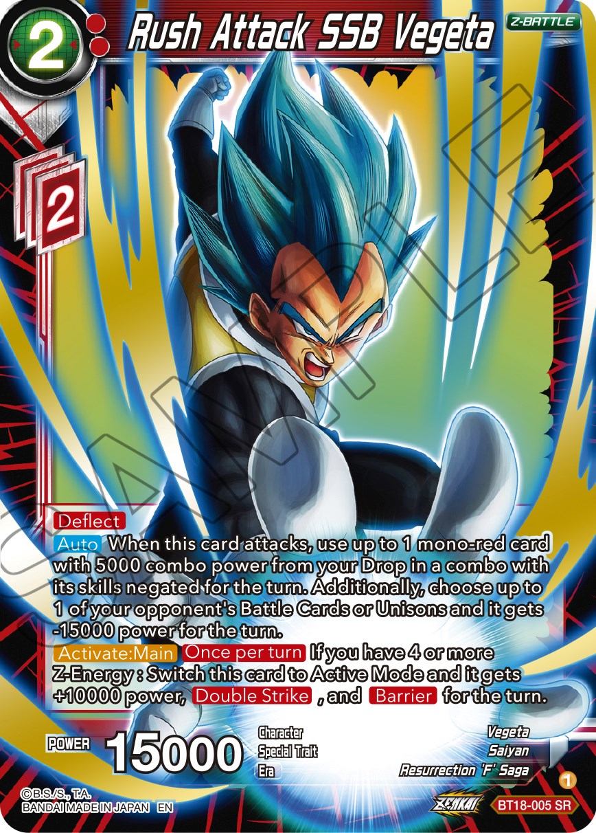 Rush Attack SSB Vegeta (BT18-005) [Dawn of the Z-Legends] | Cracking-Singles