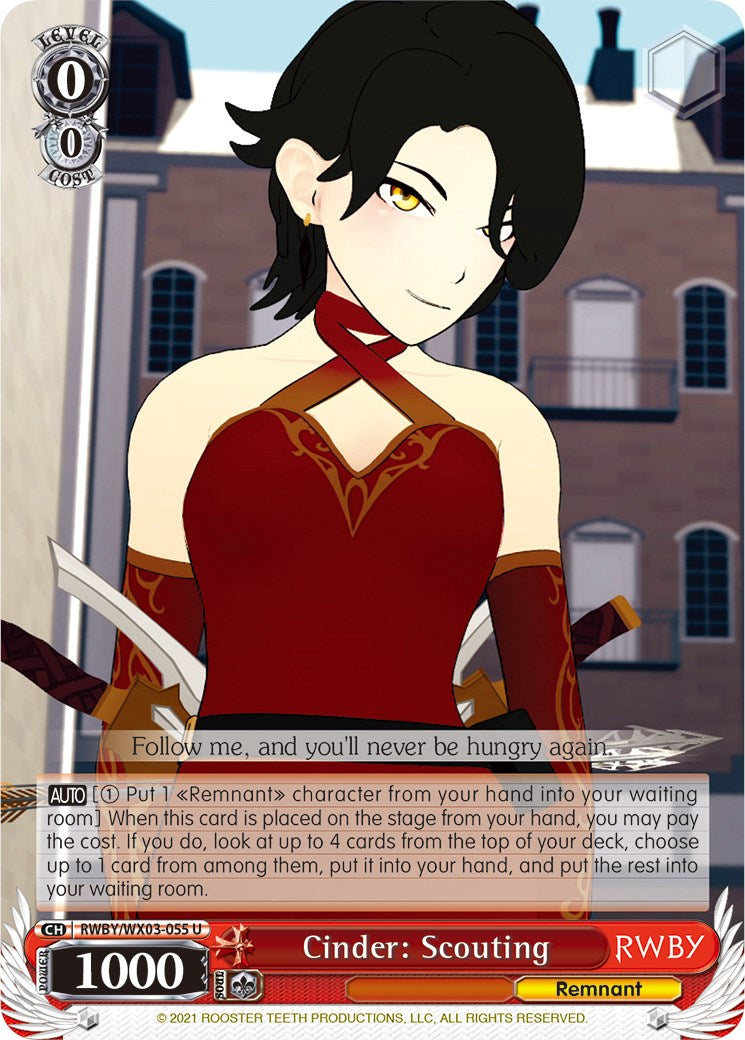 Cinder: Scouting (RWBY/WX03-055 U) [RWBY] | Cracking-Singles
