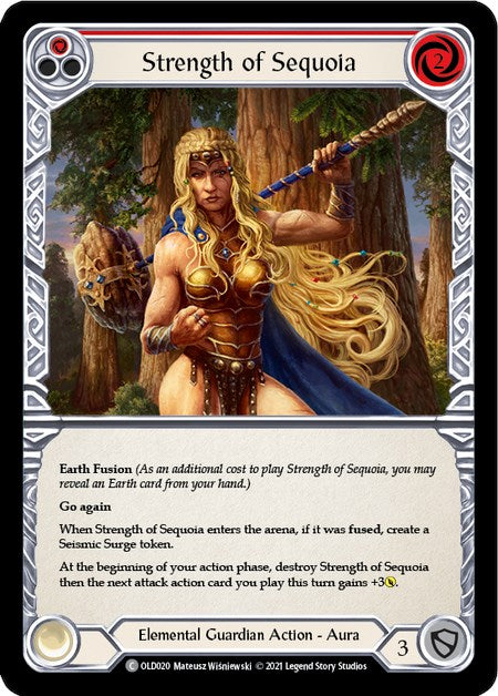 Strength of Sequoia (Red) [OLD020] (Tales of Aria Oldhim Blitz Deck)  1st Edition Normal | Cracking-Singles