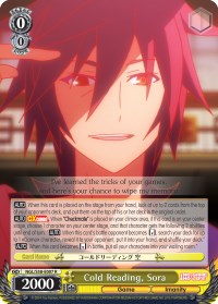 Cold Reading, Sora (NGL/S58-E007 R) [No Game No Life] | Cracking-Singles