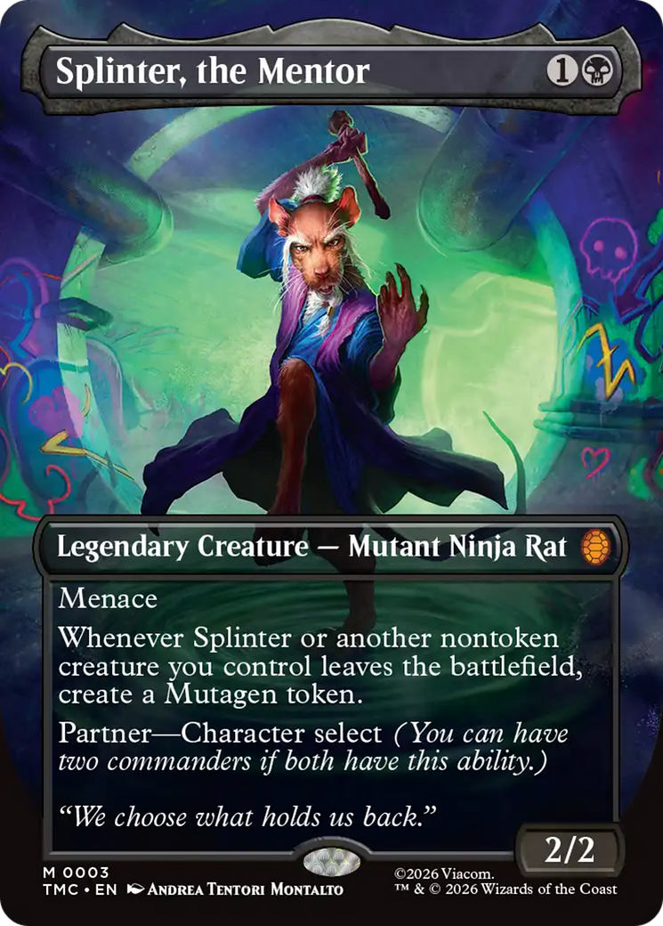 Splinter, the Mentor (Borderless) [Teenage Mutant Ninja Turtles Commander] | Cracking-Singles
