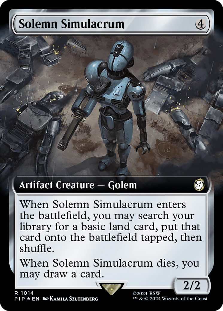 Solemn Simulacrum (Extended Art) (Surge Foil) [Fallout] | Cracking-Singles