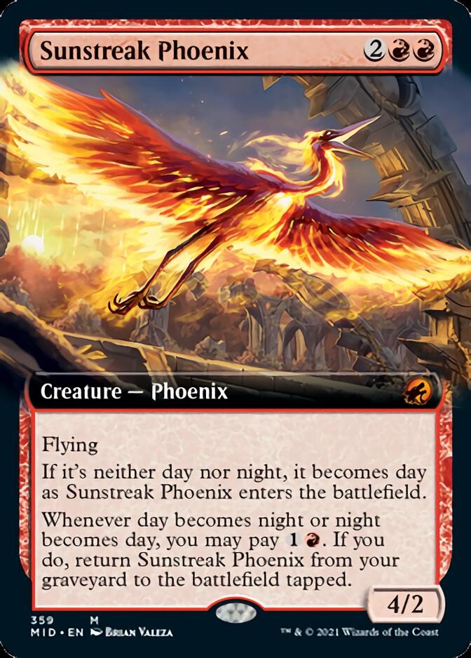 Sunstreak Phoenix (Extended Art) [Innistrad: Midnight Hunt] | Cracking-Singles