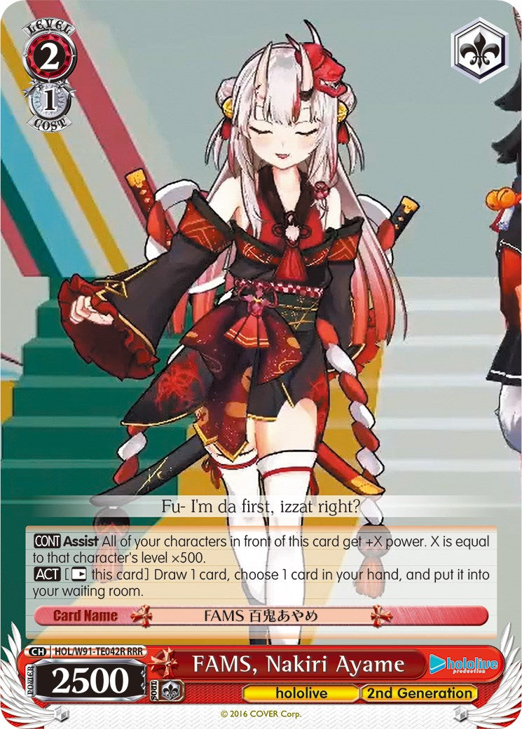 FAMS, Nakiri Ayame (HOL/W91-TE042R RRR) [hololive production] | Cracking-Singles