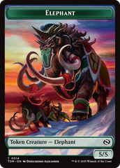 Elephant // Treasure Double-Sided Token [Tarkir: Dragonstorm Tokens] | Cracking-Singles