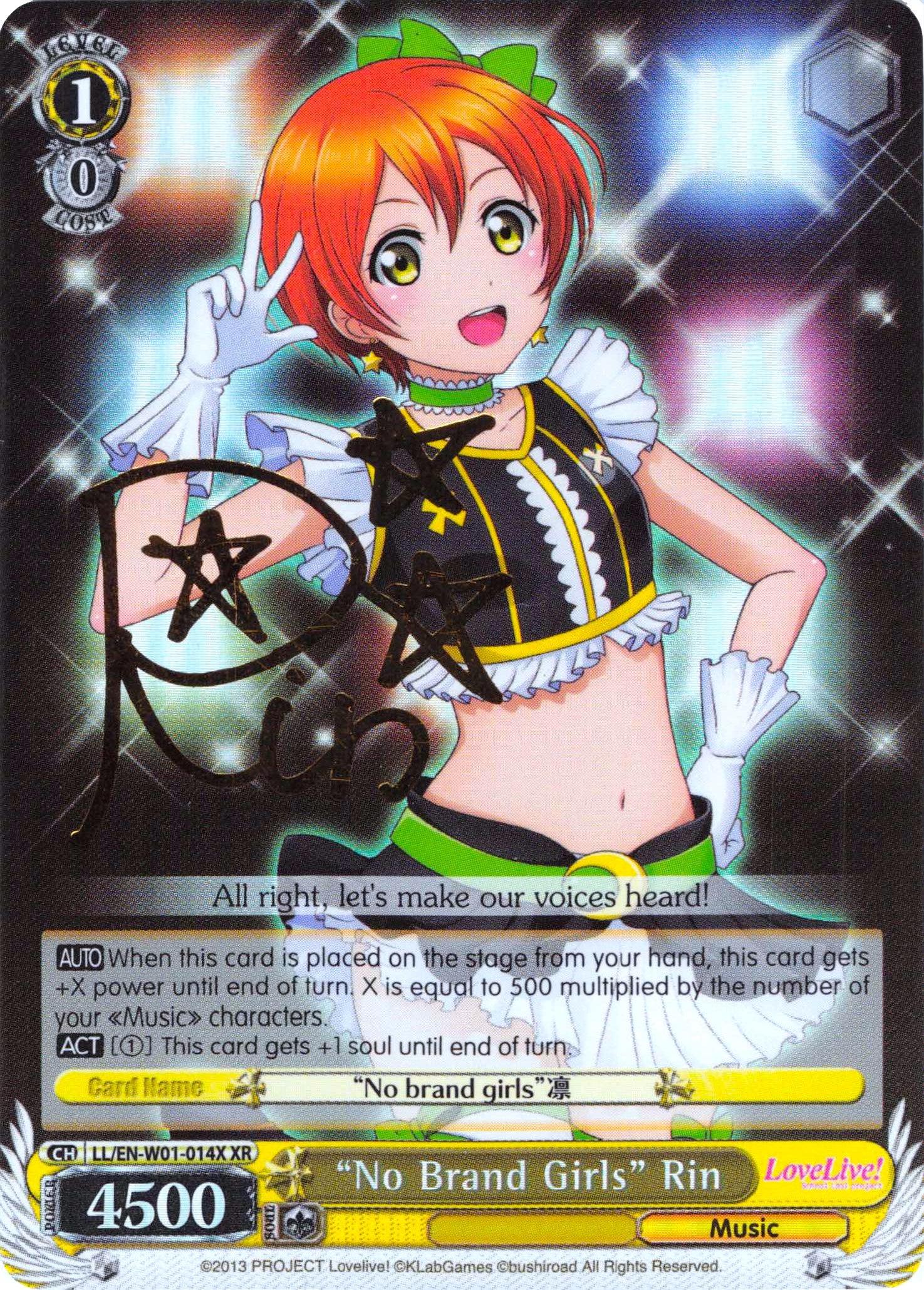 "No Brand Girls" Rin (LL/EN-W01-014X XR) [Love Live! DX] | Cracking-Singles