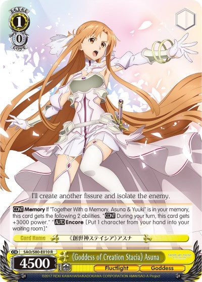 Goddess of Creation Stacia Asuna (SAO/S80-E010 R) [Sword Art Online -Alicization- Vol.2] | Cracking-Singles