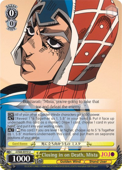 Closing in on Death, Mista (JJ/S66-E010 U) [JoJo's Bizarre Adventure: Golden Wind] | Cracking-Singles