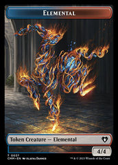 Treasure // Elemental (0037) Double-Sided Token [Commander Masters Tokens] | Cracking-Singles
