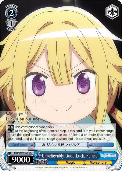 Unbelievably Good Luck, Felicia (MR/W80-E096 C) [Magia Record: Puella Magi Madoka Magica [Side Story] (Anime)] | Cracking-Singles